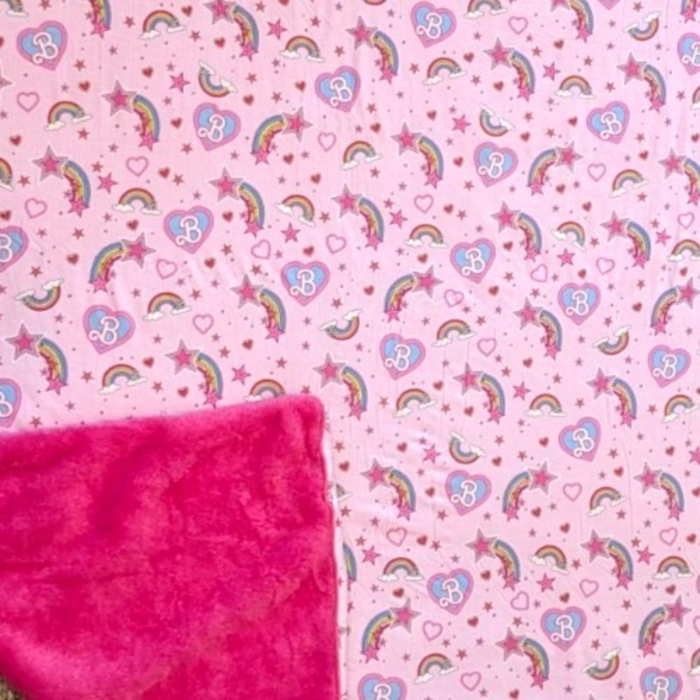 Posh Peanut Barbie Pink Star Power Luxe Plush Patoo Blanket Bamboo Viscose 60x60